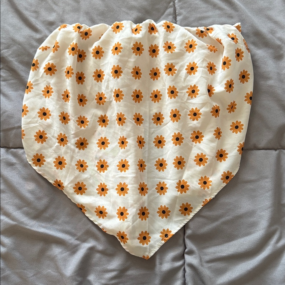 Sunflower Print Strapless Tie Top (XS)